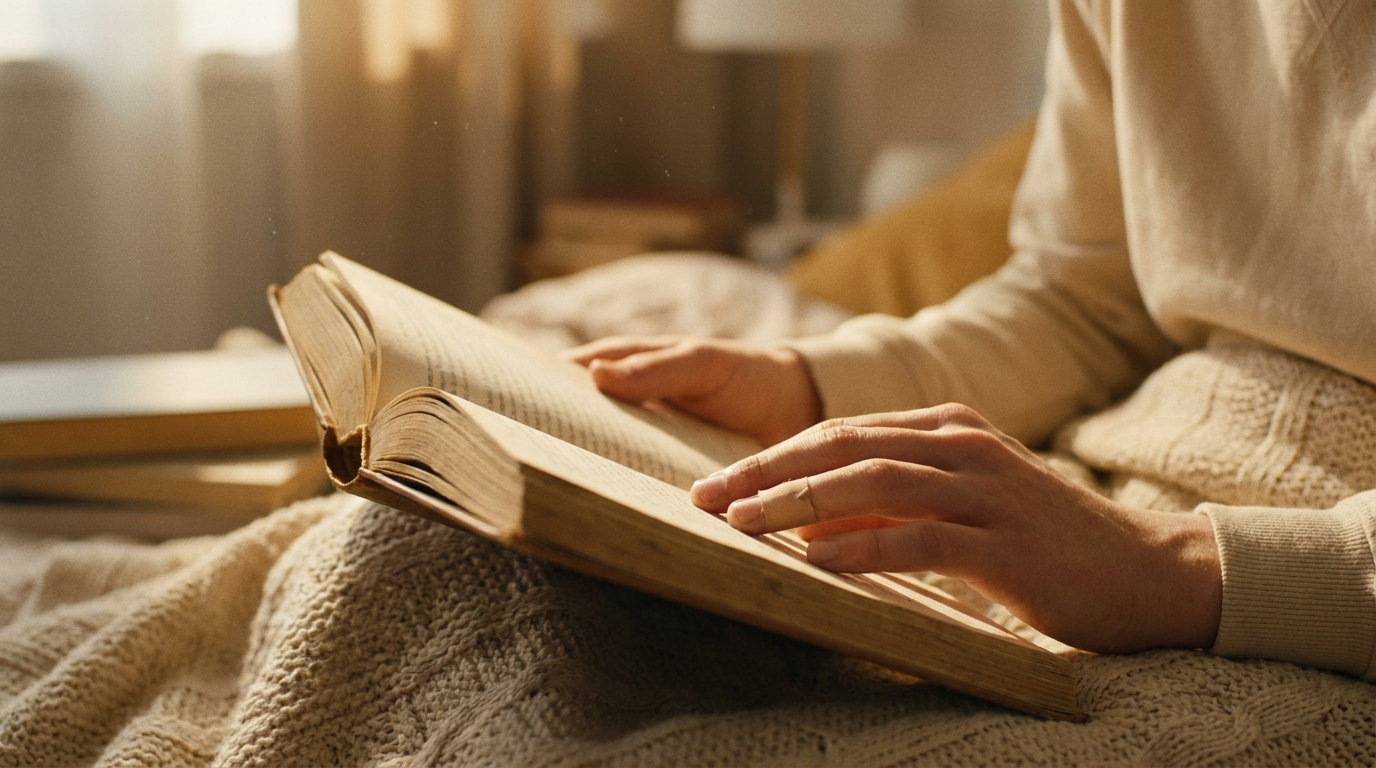 A student reading deeply
